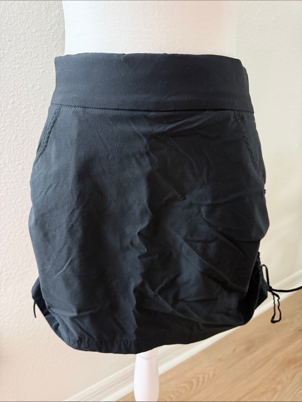 Women's Black Active Skort with Side Drawcords